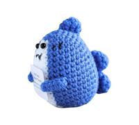 Crochet Shark Figure | Knitting Figurine Shark Animal Doll for Desktop - Spread Joy and Encouragement Inspirational Ornaments for Desk, Dining Table