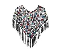 Crochet Shawl - Breathable Shawl with Daisy Pattern - Floral Printed Cape,For Women, Swimsuit, Summer, Festival