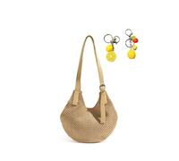 Crochet Shoulder Bag Retro Woven Seaside Vacation Lazy Style Straw(Yellow)
