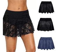 Crochet Skirt Bottom Skirted Swim Lace Swimsuit Women's Bikini Short Skort Swimwears Tankinis Set Women Board Shorts Swimwear Gift for Women Sale Black
