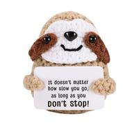 Crochet Sloth Doll, Handwoven Plush Toy, 15cm Knitted Animal With Emotional Feature, Support Gift Accessory For Friends, Cute Encouragement Ornament With Design, Family Keepsake For Home