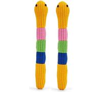 Crochet Snake Cat Toy with Certified Organic Catnip - Soft Crocheted Plush, Interactive Chew & Dental Toy for Cats & Kittens, X-Small (Yellow, 2 Pack)
