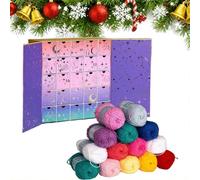 Crochet Society Advent Calendar 2025,25-Day Yarn & Pattern Countdown Box with Tutorials & Crochet Gifts, Wool Yarn Advent Calendar 2025,DIY Craft Xtmas Countdown Calendars for Crochet-Lovers,Knitters