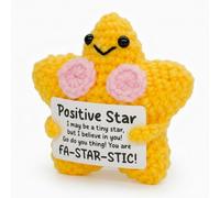 Crochet Star, Congratulations on Your New Job Emotional Support Crochet, Office Desk Decor for Career Transitions, Handmade Yarn Gift for Friendship and Long-Distance Relationships
