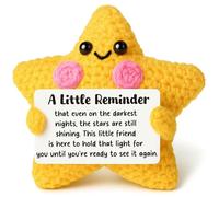 Crochet Star Emotional Health Support Gift, Sympathy & Grief Gift for Loss of Loved One, Get Well Soon Care Package, Thinking of You Encouragement Keepsake for Friend, Mental Health Anxiety