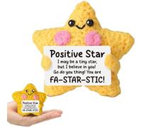 Crochet Star Plush -Thank You Gift Friendship Crochet Star Positive Emotional Comfort Support,Going Away Farewell Leaving Appreciation Encouraging Gifts for Women Friends Coworkers Boss Teacher Nurse