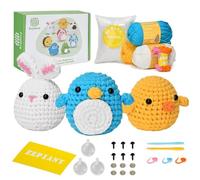 Crochet Starter Set for Beginners and Animals, Gift for Birthdays, DIY, and Kids & Adults with Step-by-Step Video Instructions