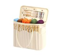 Crochet Storage Bag - with Multiple Pockets Large Organizer Tote | Crochet Project Bag Knitting Travel Tote,for Beginners Adults Mom Accessories Tools Hooks Thread