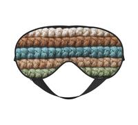 Crochet Striped Pattern Sleep Mask Eye Mask with Adjustable Strap, Eye Sleep Shade Cover Blocks Light for Women Men Airplane Travel Nap Meditation