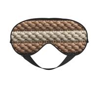 Crochet Striped Sleep Mask Eye Mask with Adjustable Strap, Eye Sleep Shade Cover Blocks Light for Women Men Airplane Travel Nap Meditation