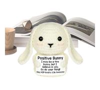 Crochet Stuffed Animal - Handmade Bunny Animal Ornament, Soft Knitted Bunny Figure | Cute Positive Crochet Decoration Piece with Wholesome Vibe for Room Shelf Desk Display