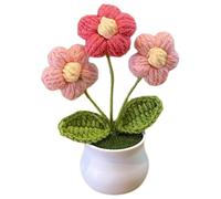Crochet Sunflower Plants - Handmade Crochet Sunflower | Crochet Small Potted Flowers | Cute Sunflower Handmade Flowers | Desk Decor Potted Flowers | Realistic Knitted Flower Potted Plant For Home, Des