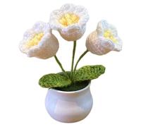 Crochet Sunflower Plants - Handmade Crochet Sunflower | Crochet Small Potted Flowers | Cute Sunflower Handmade Flowers | Desk Decor Potted Flowers | Realistic Knitted Flower Potted Plant For Home, Des