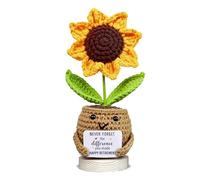 Crochet Sunflower Retirement Gift with Inspirational Message - “Never Forget the Difference You Made” - Meaningful Retirement Gift for Coworker, Boss, Teacher, Nurse, Employee, Friend