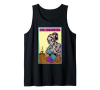Crochet Tarot Card Skeleton Crocheter Knitting Halloween Tank Top