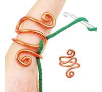 Crochet Tension Ring, Adjustable Aluminum Wire Finger Rings, Firm Grip Yarn Regulator for Righties & Lefties, Companion Hook Ring for Weavers, Crocheters & Knitters