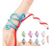 Crochet Tension Ring For Finger, Left & Right Handed Yarn Ring, Birthday Crochet Gifts For Crocheters, Knitters, Mother's Day Gifts For Mom, Grandma (Size 7-10, Turquoise)
