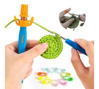 Crochet Tension Tool for Beginners, Ergonomic Yarn Guide Holder, Tension Control Crochet Helper, Comfort Handle for Left & Right Hander, Portable Crochet Accessories Gift for Crocheters & Knitters
