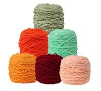 Crochet Thread， 6 Colors Crochet Yarn,8ply tufting,5mm Thick Poke Embroidery Thread,195g Ball(Q)