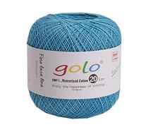 Crochet Thread Size 20 for Hand Knitting Crochet Yarn for Hand Knitting… (Lake blue-384)