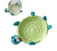 Crochet Tortoise Coasters for Drinks, Handmade Crochet Knitting Animal Tortoise Shaped Mat Set, Cute Turtle Shaped Mug Cup Mat for Desk Table Office Accessories Home Decor