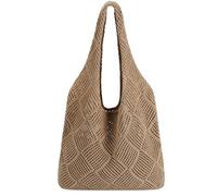 Crochet Tote Bag for Women - Aesthetic Boho Knit Beach Bag, Mesh Design for Summer Vacation