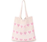 Crochet Tote Bag for Women, Mesh Beach Bag, Summer Aesthetic Boho Knit Tote for Vacation