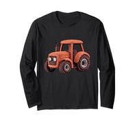 Crochet Tractor Thanksgiving Yarn Pumpkin Pattern Fall Art Long Sleeve T-Shirt