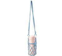 Crochet Tumbler Holder Adjustable Long Shoulder Strap Portable, blue, Siehe Beschreibung, See description