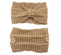 Crochet Turban Winter Knotted Bow Headband With Button Elastic Knitted Warm Wide For Head Wrap Cold Outdoor Accessories Knotted Button Headband
