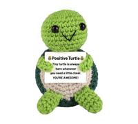 Crochet Turtle - Emotional Well-Being Buddy, Pleasant Turtle Design | Companion, Positive Card in Hand, Designed to Bring Joy, Skillfully Crocheted to Embody, Exquisite Workmanship