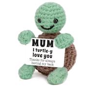 Crochet Turtle Mum Gift - Cute Handmade Mother’s Day Present from Daughter or Son, Funny I Love You Keepsake for Step Mums, Bonus Mum, or Mother-in-Law