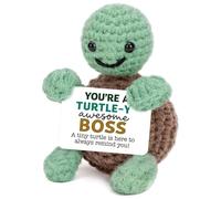 Crochet Turtle Plush - “You’re a Turtle-y Awesome Boss” - Handmade Crochet Plushie, Cute Boss Appreciation Gift, Office Thank-You Gift, Unique Present for Manager, Coworker, or Supervisor