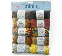 Crochet Yarn 10x25g Thick Mini Amigurumi Chunky Yarn for Crochet Chunky Wool for Beginners Easy Crochet Starter Kit Yarn Refill Pack (Brown)