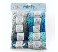 Crochet Yarn 10x25g Thick Mini Amigurumi Chunky Yarn for Crochet Chunky Wool for Beginners Easy Crochet Starter Kit Yarn Refill Pack(Blue)