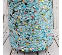 Crochet Yarn,50g Rainbow Gradient 3 + 6mm Color Sequins DIY Knitted Baby Sweater Hat Scarf Cushion Cotton Cake Yarns for Blankets Crocheting(7 a)(6 B)
