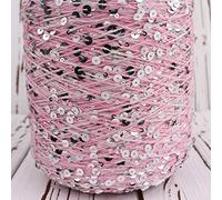 Crochet Yarn,50g Rainbow Gradient 3 + 6mm Color Sequins DIY Knitted Baby Sweater Hat Scarf Cushion Cotton Cake Yarns for Blankets Crocheting(7 a)(2 B)