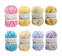 Crochet Yarn 8 Rolls Milk Cotton Thick Yarn DIY Multi-Color Beginner Yarn Soft Weaving Knitting Yarn for Handcrafts Gift for Christmas