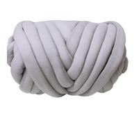 Crochet Yarn,Chunky Yarn 500g Super Thick Chunky Yarn Cotton Tube Alternative DIY Bulky Arm Knitting Blanket Hand Spin(Light Grey)