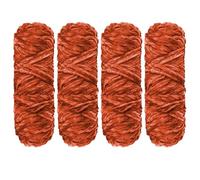 Crochet Yarn Chunky Yarn for Crochet Chunky Wool for Knitting 100g Balls x 4 Chenille Yarn Wool for Crochet Kits for Beginners Adults for Handmade Crafts Hats Blankets Scarves(Orange, 4pcs-400g)