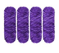 Crochet Yarn Chunky Yarn for Crochet Chunky Wool for Knitting 100g Balls x 4 Chenille Yarn Wool for Crochet Kits for Beginners Adults for Handmade Crafts Hats Blankets Scarves(Navy Purple, 4pcs-400g)