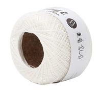 Crochet Yarn Colourful Glitter Cotton Crochet Thread Popular Lace Line Cotton Hand Crocheted Summer Silk Light Thin Line with a Crochet for Hand Embroidery(6602 Rice White)