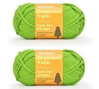 Crochet Yarn for Beginners, Chunky Cotton Yarn for Crochet and Knitting, Thick Amigurumi Yarn with Easy to See Stitches for Beginners Crochet Kit, Crochet Accessories, 2 x 50g/80m, Grass Green