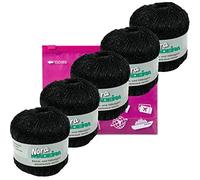 Crochet yarn glitter yarn knitting yarn metallised crochet yarn Madeira Nora 5 x 25 g colour 380 black