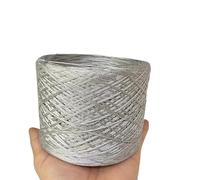 Crochet Yarn Knitting 250g/ Ball Acetic Tencel Pure Cotton Wool Silk Soft Dyed Thread DIY Hand-Knitted Stick Crochet Shawl Scarf Weaving Material(Chrome)