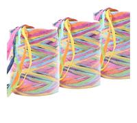 Crochet Yarn Knitting 262 Feet Raffia Paper Ribbon 6 Colored PackingPaper String Perfect for Gift Wrapping, Festival Gifts, Party Decoration(3 roll B)