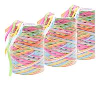 Crochet Yarn Knitting 262 Feet Raffia Paper Ribbon 6 Colored PackingPaper String Perfect for Gift Wrapping, Festival Gifts, Party Decoration(3 roll A)