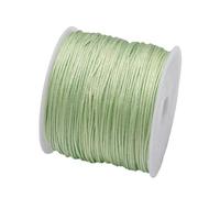 Crochet Yarn Knitting 50Yds 0.8mm Crafts Nylon Cord for Jewelry Making Beading Braided Satin String for Bracelets Rattail Trim Chinese Knot(Light Green)