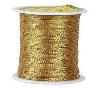 Crochet Yarn Knitting 6 Strands Gold Silver Thread Jade Handmade Braided Bracelet Jewelry Line DIY Rope Necklace Wire(Gold Color)