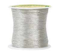 Crochet Yarn Knitting 6 Strands Gold Silver Thread Jade Handmade Braided Bracelet Jewelry Line DIY Rope Necklace Wire(Sliver Color)